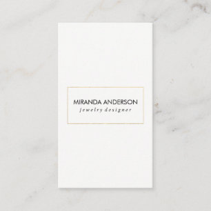 Stylish Faux Golden Border Black White Business Card