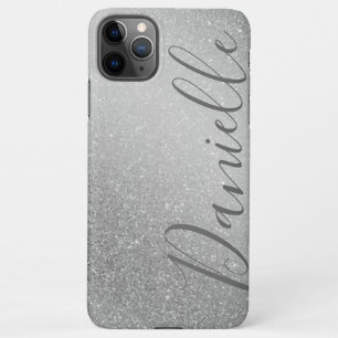 Stylish Faux Grey Glitter Silver Background Custom iPhone 11Pro Max Case