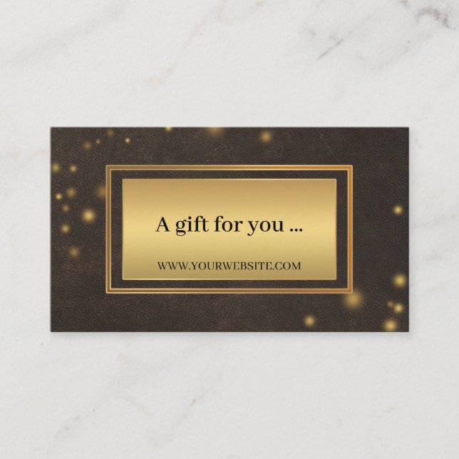 Stylish Faux Leather Gold Gift Certificate (Front)