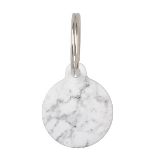 Stylish Faux Marble Texture Look With Pet's Info Pet Tag