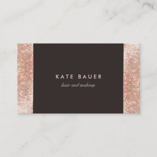 Stylish FAUX Rose Gold Sequin Beauty and Beauty Business Card