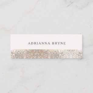 Stylish Faux Sequin Fashion and Beauty Stylist 2 Mini Business Card
