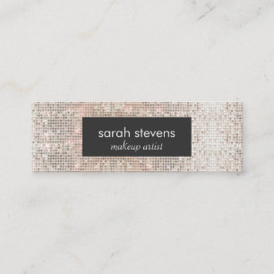 Stylish Faux Silver Sequins Beauty Fashion Retro Mini Business Card