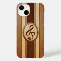 Stylish Faux Wood Treble Clef Inlay