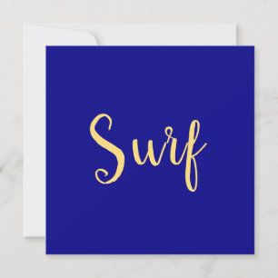 Stylish Festive SURF Script Navy Blue Background