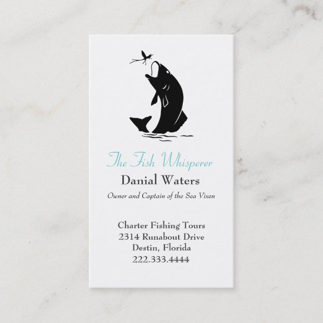 Stylish Fishing Business Card (Front)