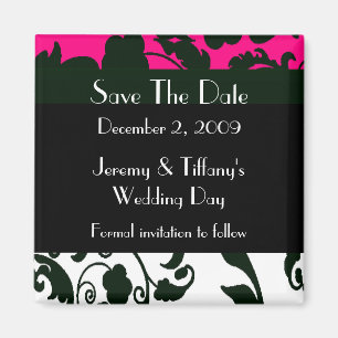 Stylish Fleur Elegant Save the Date Magnet