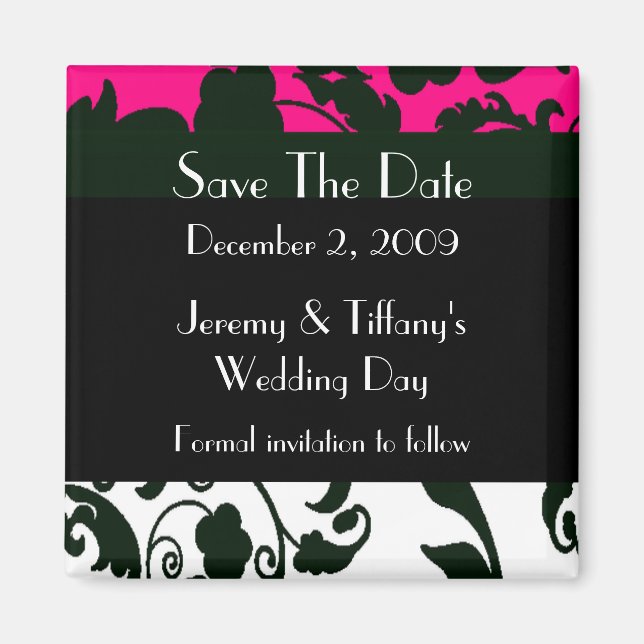 Stylish Fleur Elegant Save the Date Magnet (Front)