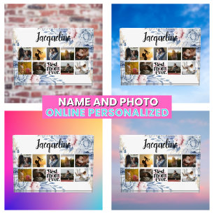 Stylish Floral Best Mum Ever Photo Collage Block