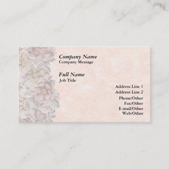 Stylish Floral Border Business Card Template (Front)