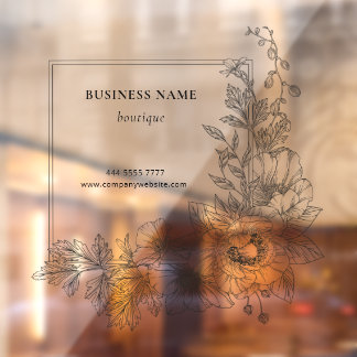 Stylish Floral Border Lounge Salon Business Name