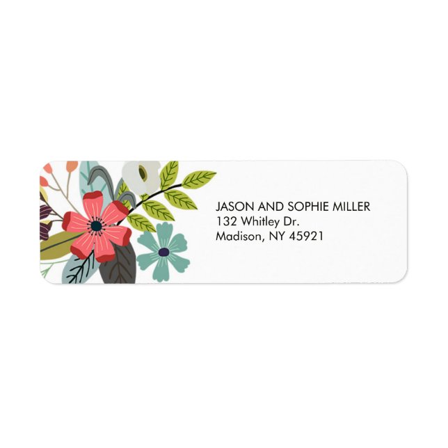 Stylish Floral Bouquet Return Address Return Address Label (Front)