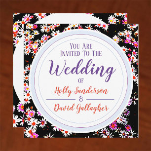 Stylish Floral Design Wedding Day Invitation