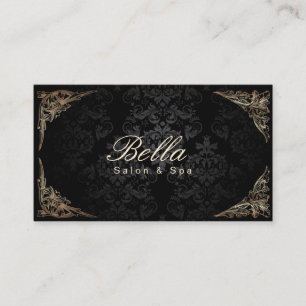 Stylish Floral Framed Damask Salon & Spa Business Card