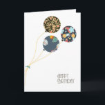 Stylish Floral Happy Birthday Balloons Card<br><div class="desc">"happy birthday",  happy,  birthday,  bday,  "birthday card",  "bday card",  dark,  floral,  damask,  black,  navy,  blue,  swirling,  swirly,  swirls,  swirl,  balloon,  balloons,  stylish,  sophisticated,  classy,  classic,  pretty,  girly,  ribbon,  white,  clean,  fresh,  simple,  damask,  celebration,  celebrate,  party,   flowers,  flower,  flowery,  feminine,  woman,  women,  girls,  elegant</div>