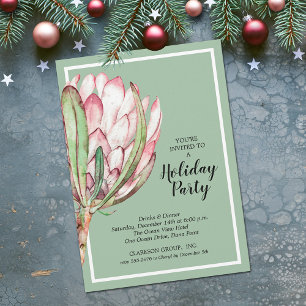 Stylish Floral Holiday Christmas Party Invitation