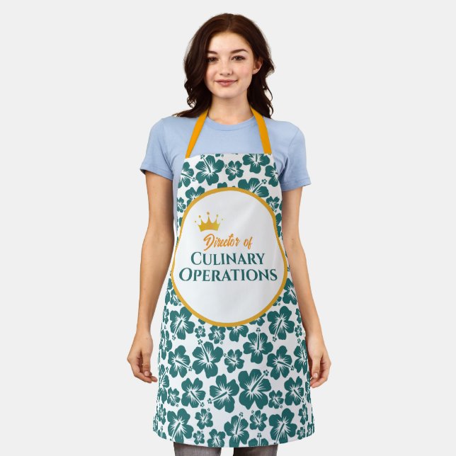 Stylish Floral Kitchen Print  Apron (Worn)