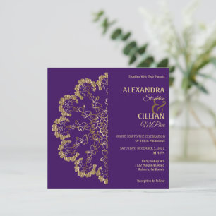 Stylish Floral Mandala Wedding Invitation