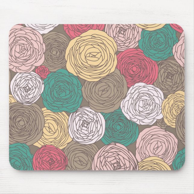 Stylish floral pattern. Bright floral Mouse Pad (Front)
