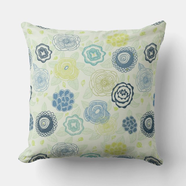 Stylish floral pattern with cute flowers cushion (Front)