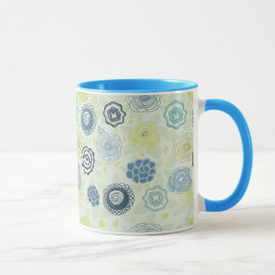 Stylish floral pattern with cute flowers mug