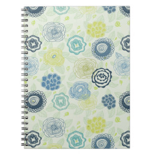 Stylish floral pattern with cute flowers notebook