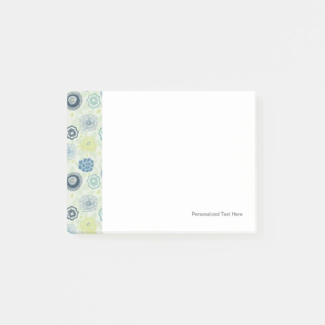 Stylish floral pattern with cute flowers post-it notes (Front)