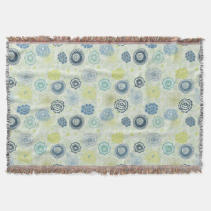 Stylish floral pattern with cute flowers throw blanket