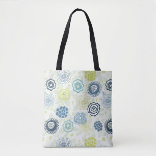 Stylish floral pattern with cute flowers tote bag