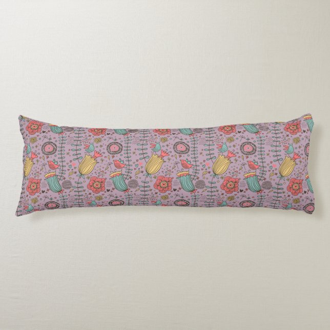 Stylish floral pattern with flowers body cushion (Front)