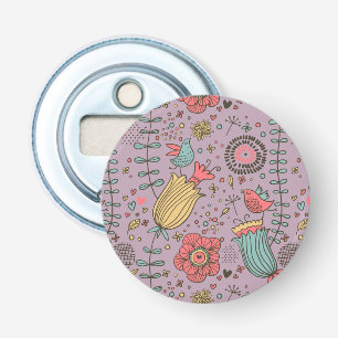 Stylish floral pattern with flowers bottle opener
