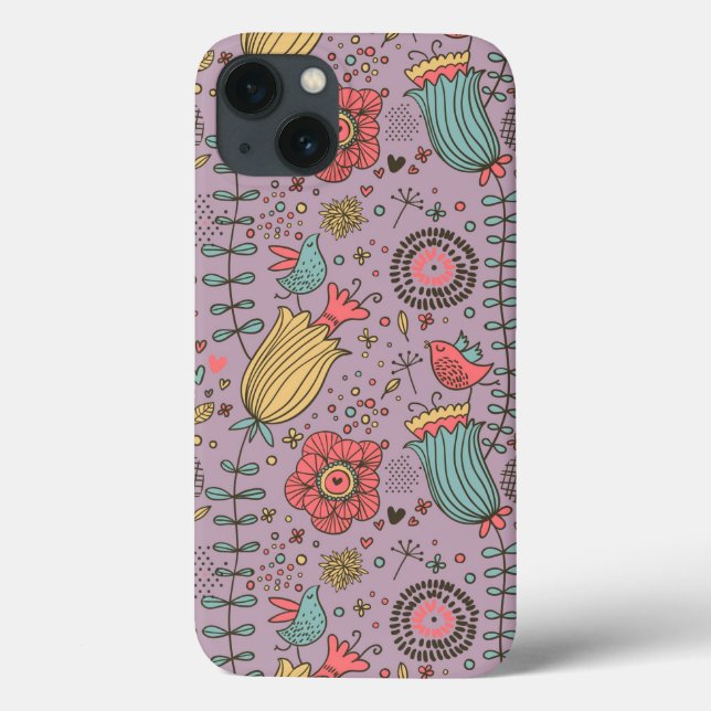 Stylish floral pattern with flowers Case-Mate iPhone case (Back)