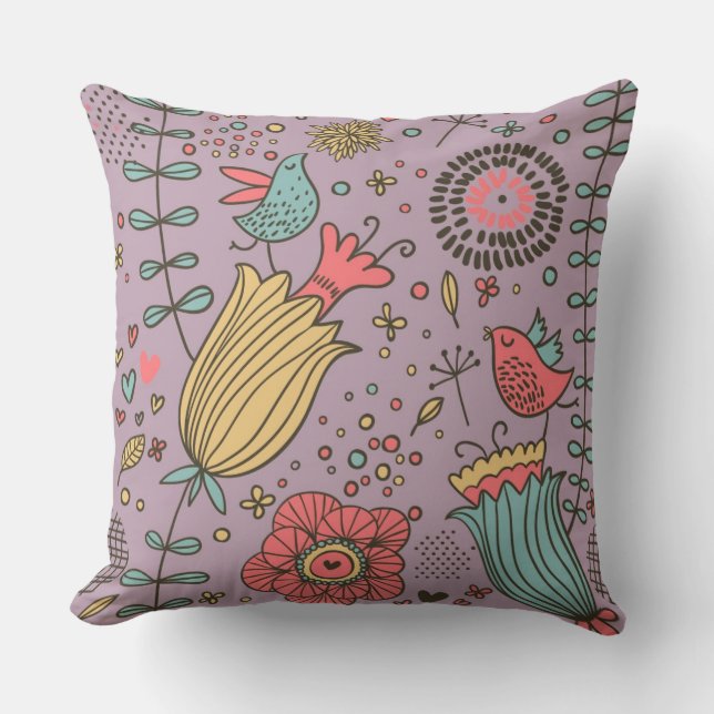 Stylish floral pattern with flowers cushion (Front)