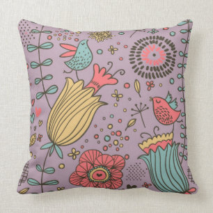 Stylish floral pattern with flowers cushion