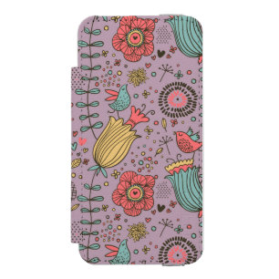Stylish floral pattern with flowers incipio watson™ iPhone 5 wallet case