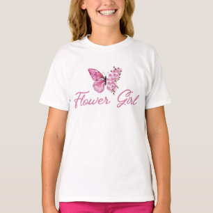 stylish flower girl ,pink butterfly cute  T-Shirt