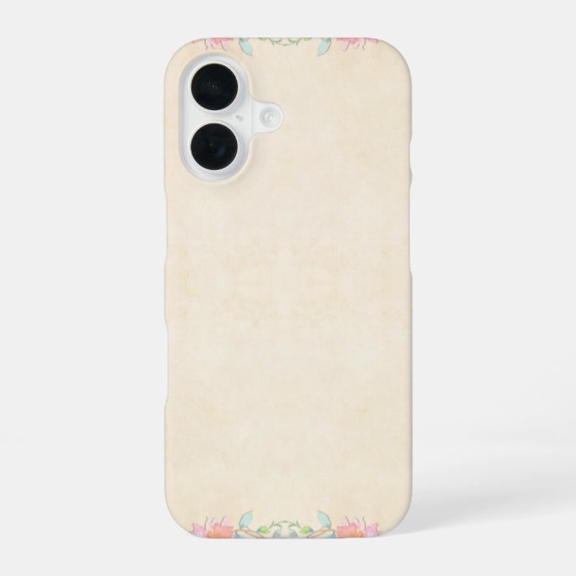 Stylish Flowers Pattern iPhone 16 Case (Back)