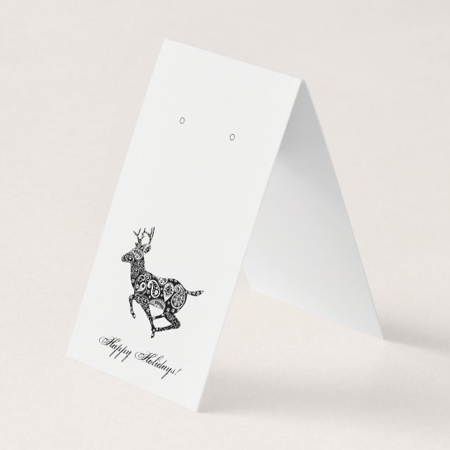 Stylish Folded Tent Winter Earring Display Card (Front)
