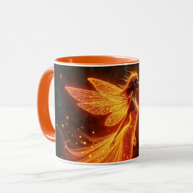 Stylish forest pixie cute fire luminous princess mug (Front Left)