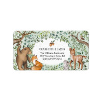 Stylish Forest Woodland Baby Animals Greenery