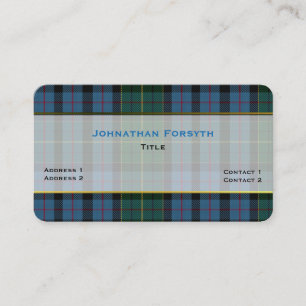 Stylish Forsyth Clan Plaid Custom Business Card