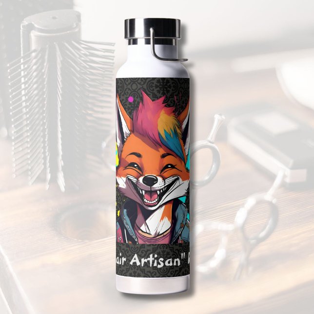 Stylish Fox Gifts for Hairdressers Hair Stylists Water Bottle (Stylish Fox Gifts for Hairdressers Hair Stylists)