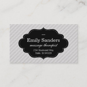 Stylish Frame   Striped Texture Business Card