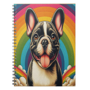Stylish French Bulldog Dog Colourful Rainbow Notebook