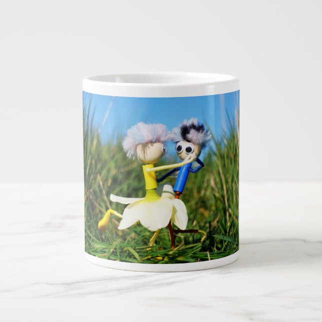 Stylish Fubby's in Narcissen's dress. Large Coffee Mug (Front)