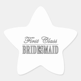 Stylish Fun Bridesmaids Gifts : First Class Brides Star Sticker