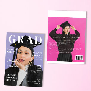 Stylish Fun Modern 2025 Graduation Magazine Invitation