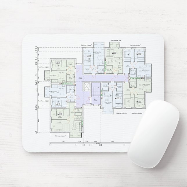 Stylish & Functional Blueprint Mouse Pad (With Mouse)