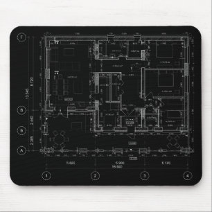 Stylish & Functional Blueprint Mouse Pad