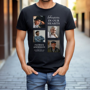 Stylish Funeral 4 Photo Memorial T-Shirt